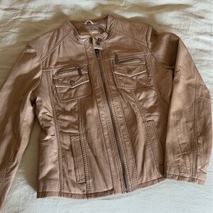 MICHAEL Michael Kors Light Brown Leather Jacket